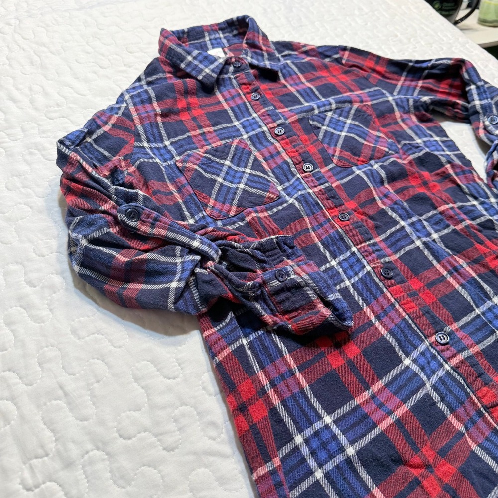 JUNIOR M 7-9 Plaid Flannel Shirt COWGIRL FALL LUMBERJACK GRUNGE CABINCORE CASUAL